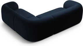 Colțar albastru cu tapițerie din catifea (cu colț pe partea dreaptă/în formă de ”L”) Kate – Micadoni