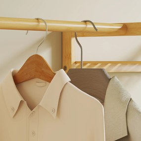 HOMCOM Cuier cu raft pentru pantofi, cârlige pentru haine, suport pentru paltoane, bancă cu pernă, pentru hol, intrare, lemn natural | Aosom Romania