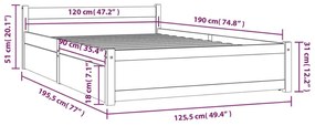 Cadru de pat cu sertare Small Double 4FT, gri, 120x190 cm Gri, 120 x 190 cm