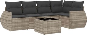 vidaXL Set canapele de grădină cu perne, 6 piese gri deschis poliratan