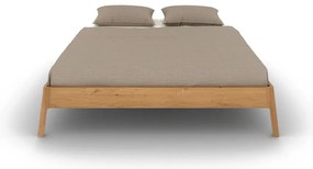Pat matrimonial în culoare naturală din lemn de stejar 200x200 cm Twig – The Beds