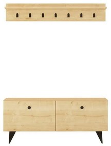 Cuier de perete cu dulap de pantofi Rupa Oak