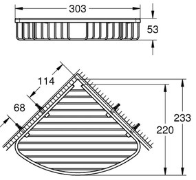 GROHE 41172000 - Poliță de colț QuickFix Start Cosmopolitan 30,3 × 5,3 cm crom