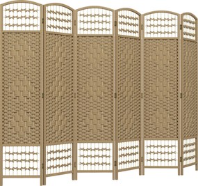 HOMCOM Paravan interior din lemn separator de cameră despărțitură pliabilă 6 panouri 240 x 170 cm lemn natural | Aosom Romania