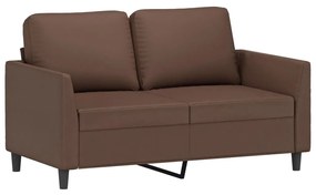 Canapea cu 2 locuri, maro, 120 cm, piele ecologica Maro, 140 x 77 x 80 cm
