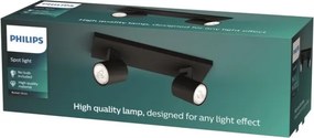 Philips - Spot LED RGBW reglabil RUNNER 2xGU10/6,5W/230V negru