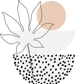 Tablou pe sticlă - Linie de artă flori N⁰3 (70x50 cm)