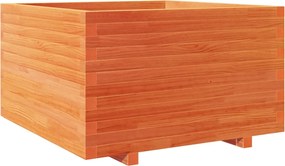 vidaXL Jardinieră grădină, maro ceruit, 80x80x49,5 cm, lemn masiv pin