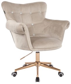 HR804CK scaun Catifea Latte cu Bază Aurie