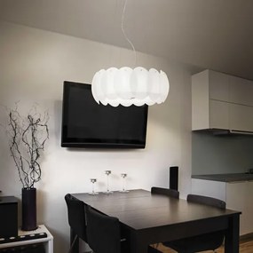 Ideal Lux - Lustră suspendată pe cablu OVALINO, 5xE27/60W/230V, Ø 44 cm, albă