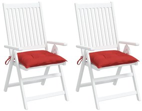Perne de scaun, 2 buc., rosu, 50 x 50 x 7 cm, textil 2, Rosu, 50 x 50 x 7 cm