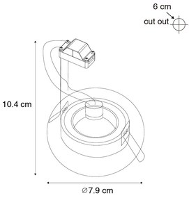 Set de 6 spoturi incastrate rotunde albe GU10 50mm IP44 - Xena