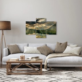 Tablou cu lac și soarele translucid (90x60 cm)