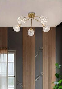 Lustra aplicata 5 becuri metal auriu Astral