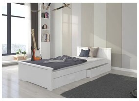 Pat Dormitor ALDEX Cu Sertar+Saltea Alb 90x200cm