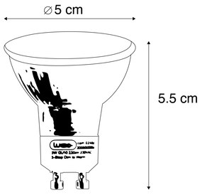 Set 5 becuri Lampă LED GU10 cu reglaj în 3 trepte în Kelvin 3W 180 lm 2000K-2700K