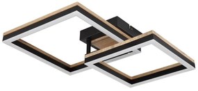 Plafoniera LED design industrial Beatrix negru, maro 49x38cm