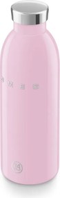 Sticla termos SMEG Clima 50's Style WBF01PK, 500 ml, Inchidere ermetica, Pereti dubli, Otel inoxidabil 18/8, Roz
