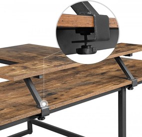Birou de Studiu in Forma L, PAL Melaminat, Maro / Negru, Vasagle, LWD56X
