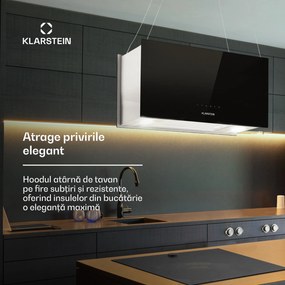 Klarstein Kronleuchter L, hotă tip insulă, 60 cm, evacuare 577 m³/h, LED, touch, negru