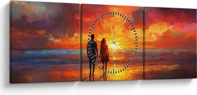 Tablou - Plimbare pe plajă (cu ceas) (90x30 cm)