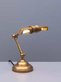 Lampă de birou din alamă antichizată, cu braț articulat, finisaj vintage, 51×30 cm, „Banco"