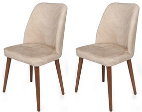 Set de scaune de sufragerie Dallas Beige andWalnut, 2 buc.