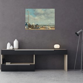 Tablou - Eugène Boudin, Beach  at Trouville, reproducere (70x50 cm)