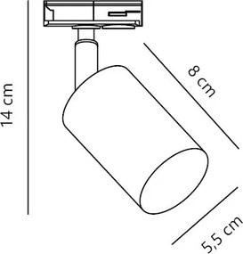 Accesoriu, Spot directionabil Explore Short negru, pentru sina Nordlux Link