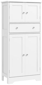 HOMCOM Armoire de cuisine buffet cuisine cu placarde, rafturi reglabile, sertar, 60 x 30 x 128 cm, alb | Aosom Romania