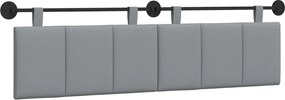 vidaXL Cap de pat suspendat Dungi Gri deschis 190 x 55 x 5 cm țesătură