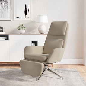 3097787 vidaXL Scaun de relaxare cu taburet, gri deschis, microfibră