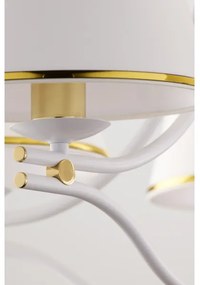 Jupiter 2084 - Candelabru pe lanț SAMBA, 5xE27/15W/230V, alb/auriu