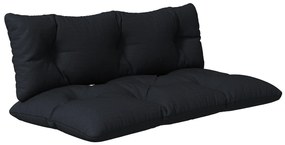 Outsunny Perne pentru Sezut si Spatar de Exterior pentru Paleti, Set de 2 Perne Hidrofobe, Confortabile, Negru | Aosom Romania