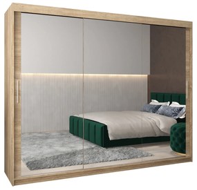 Dulap de haine 250 cm Toki 3 (stejar sonoma + stejar sonoma). 1065124