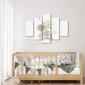 Tablou - Flori bej cu fluture N⁰1 (150x105 cm)