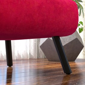 HOMCOM Canapea Extensibilă cu Spătar Reglabil pe 5 Nivele, Canapea Pat Individuală Pliabilă cu Perne, 63x73x81 cm, Roșu | Aosom Romania