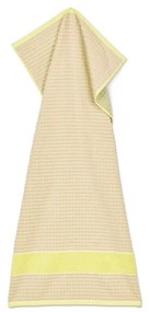Prosop galben-roz din bumbac organic din frotir 50x100 cm Check – JUNA