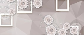 Tablou - Imagine flori bej (120x50 cm)
