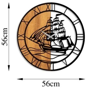 Ceas de perete d. 56 cm 1xAA lemn/metal