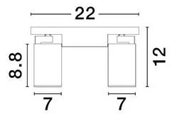 Plafoniera cu 2 Spoturi directionabile minimalista ESTO, NVL-9030780