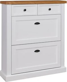 Pantofar GALINEO 01 – 97.5x27.5x110 cm – Alb / Stejar natural