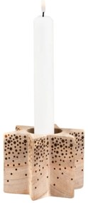 Suport de lumanare din lemn in forma de stea WOOD STAR