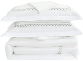 Lenjerie de pat albă din bumbac satinat pentru pat dublu, extinsă cu cearceaf inclus, cu 6 piese 240x220 cm Whispered Serenity – Mila Home Luxury