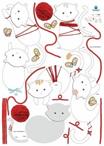 Autocolant Ambiance Cats and balls, 30 cm