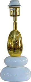 Lampa de masa decorativa STONES OF ZEN 45cm auriu alb