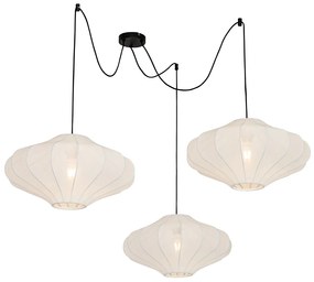 Lampa suspendată inteligentă albă 50cm 3 lumini incl. 3 Wifi G95 - Plu