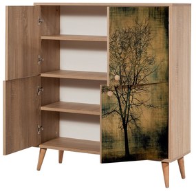 Mobilier pentru hol Maluxe 729 (Stejar sonoma + Verde). 1089063