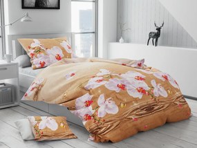 Lenjerie de pat creponata KEDES bej + husa de perna 40 x 50 cm gratuit