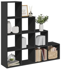 vidaXL Bibliotecă/separator 4 niveluri, negru 131,5x29x131,5 cm lemn